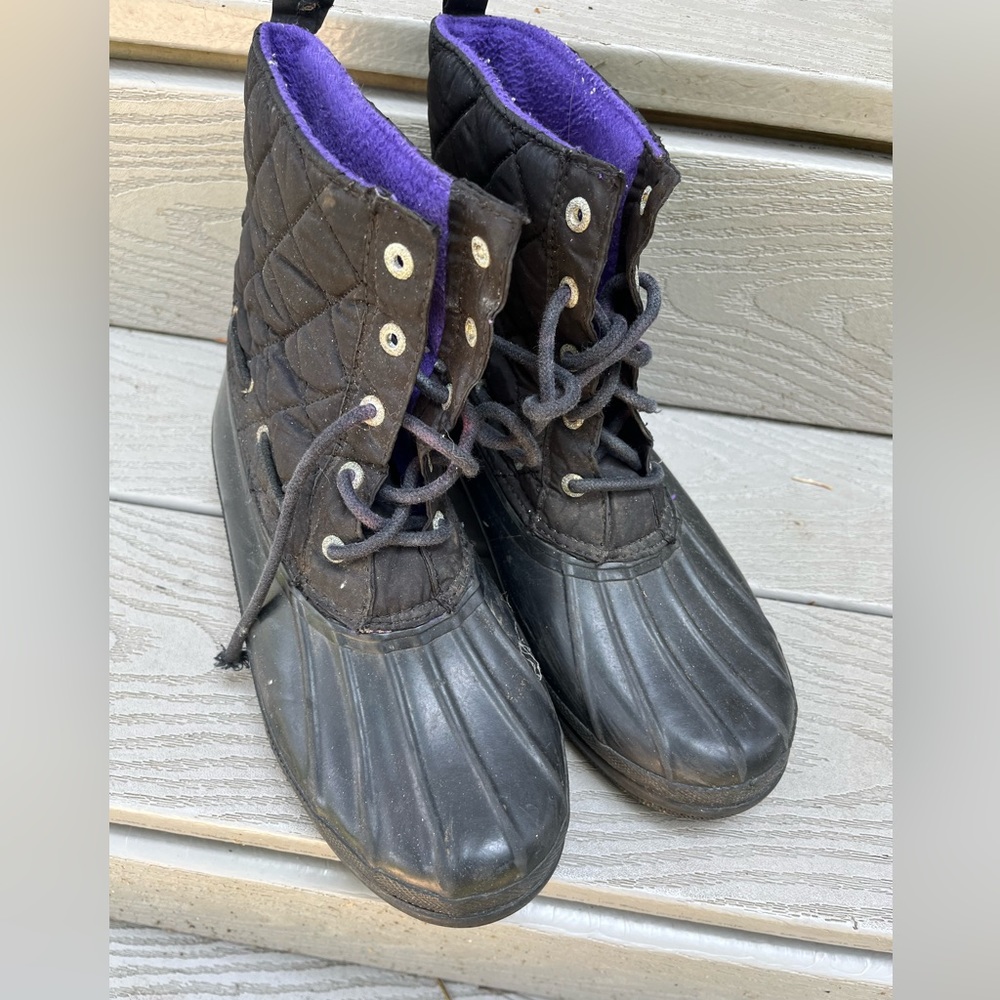 Black Sperry Boots